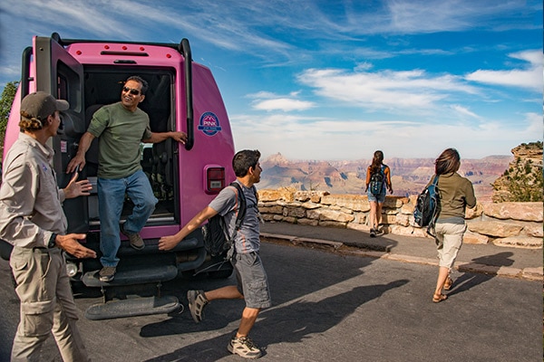 Group enjoying view of Grand Canyon