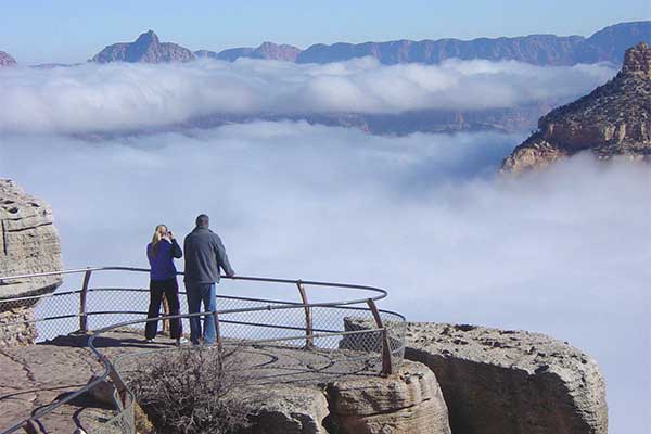 Grand Canyon winter clouds inversion