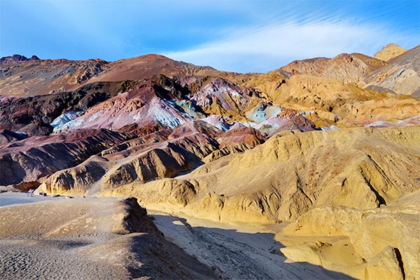 View of Artist's Palette along scenic Artist's Drive in Death Valley National Park