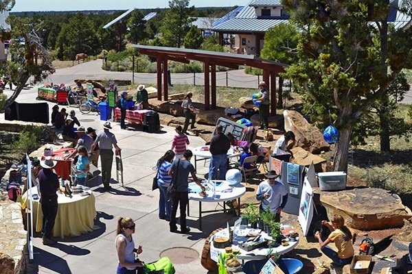 Grand Canyon Earth Day Festival - groups at tables