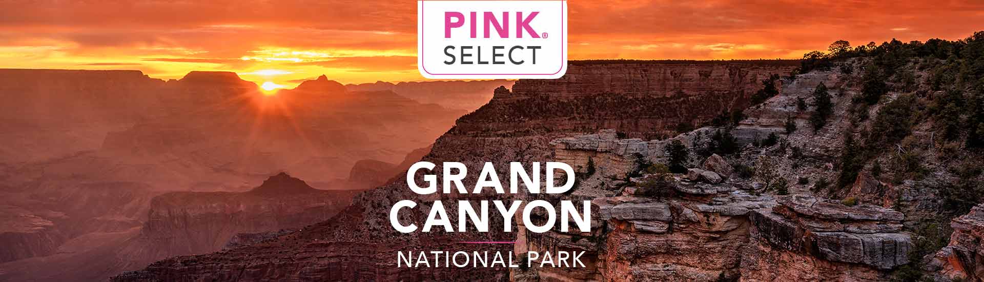 Pink Select Grand Canyon South Rim premium journey header image with logo.