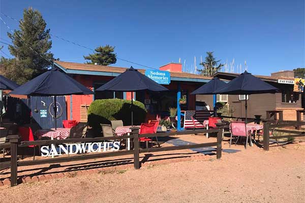 Front patio of Sedona Memories Bakery and Cafe, Uptown Sedona