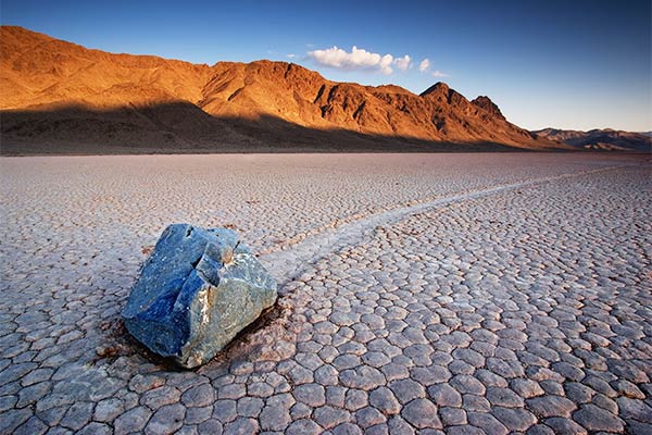 Sailing stones at Racetrack Playa in Death Valley
