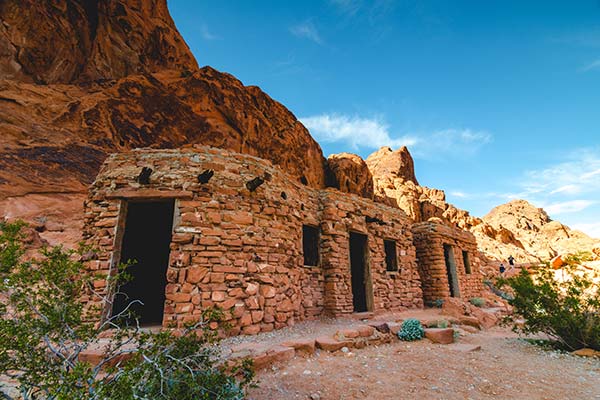 Sandstone cabins at Valley of Fire State Park, built by the Civilian Conservation Corps in 1930s to accommodate travelers