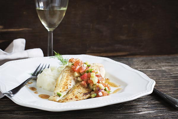  Roasted sea bass fillets with Las Vegas Salsa is one of many affordable dining options found along the Strip.
