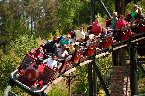 FireChaser Express ride at Dollywood Theme Park in Pigeon Forge, TN.