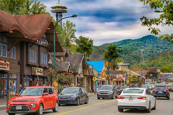 Historic Downtown Gatlinburg in the Smoky Mountains, TN.