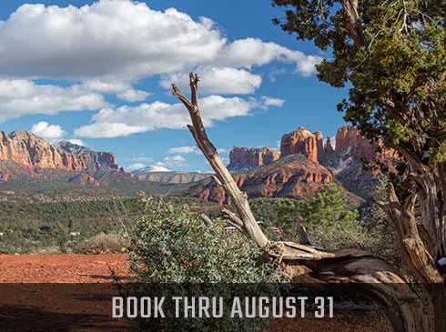 View of Cathedral Rock from the Knolls, Pink Jeep Scenic Sedona Tour search image.