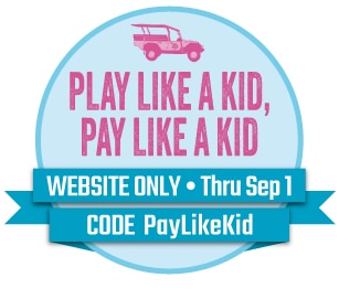 Play like a kid, pay like a kid - Smoky Mountains Promo - Thru Sep 1 - Use Code PayLikeKid